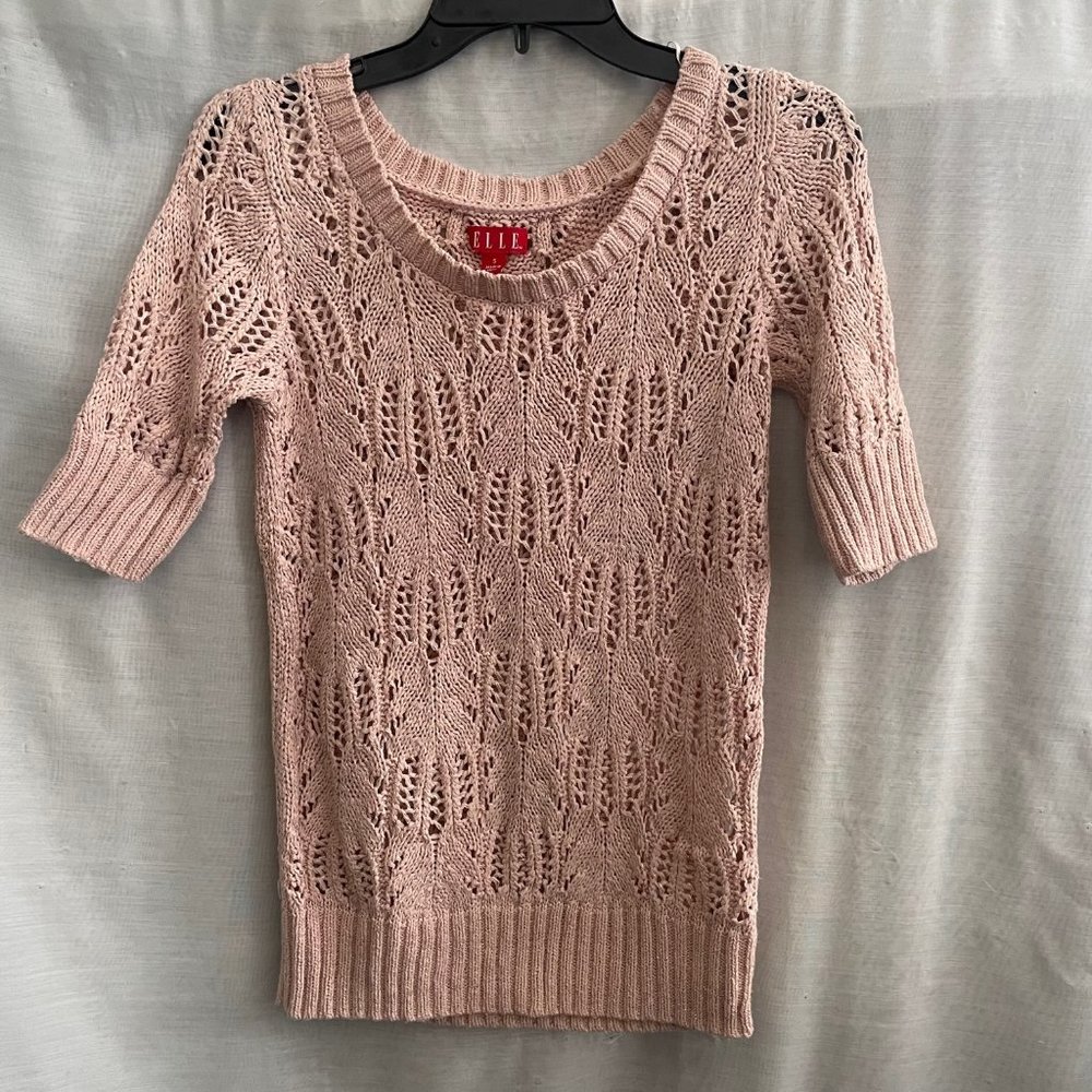 Size S Elle Sweater w/Silver Metallic Accent Threads Throughout